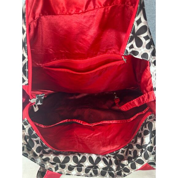 Ju Ju Be Black and Red Tote Diaper Bag Weekender Pockets Large Travel Bag - Picture 7 of 11
